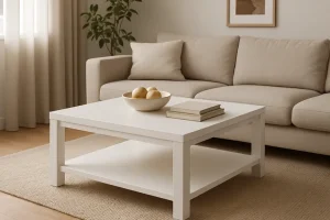 Materialen en afwerking van witte salontafels